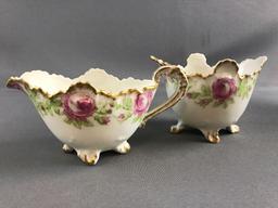 Antique Limoges cream and sugar