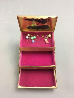 Antique Gold Tone Jewelry Box