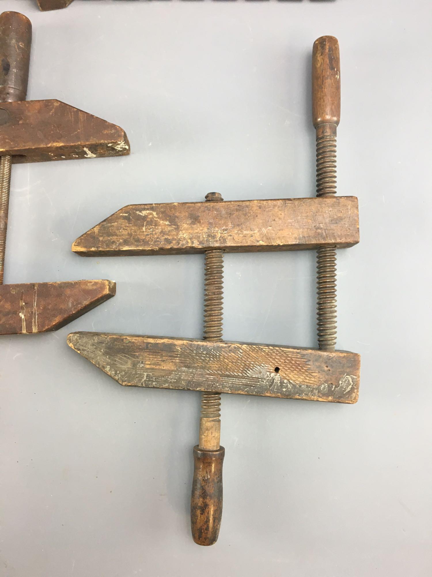 Group of 4 Antique Wooden Clamps