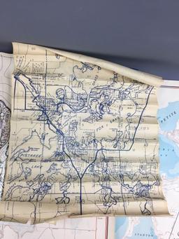 Group of 5 Vintage Fox Lakes Area Maps and more