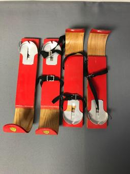 Vintage wooden toy skis
