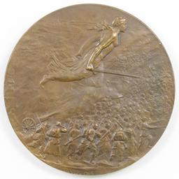 WWI 1914 Battle Of The Marne Bronze Commemorative Medallion.