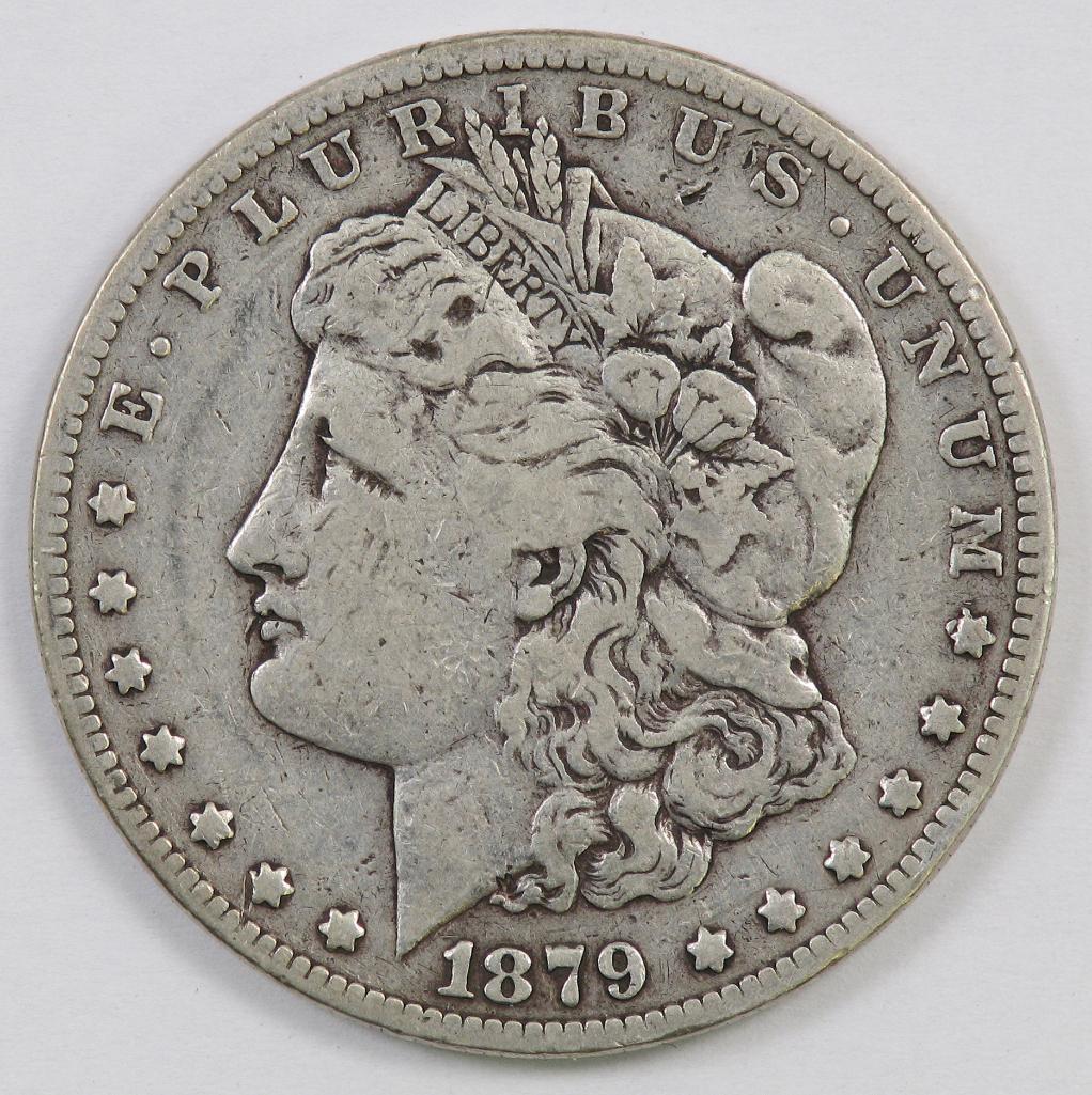 1879 S Morgan Silver Dollar.