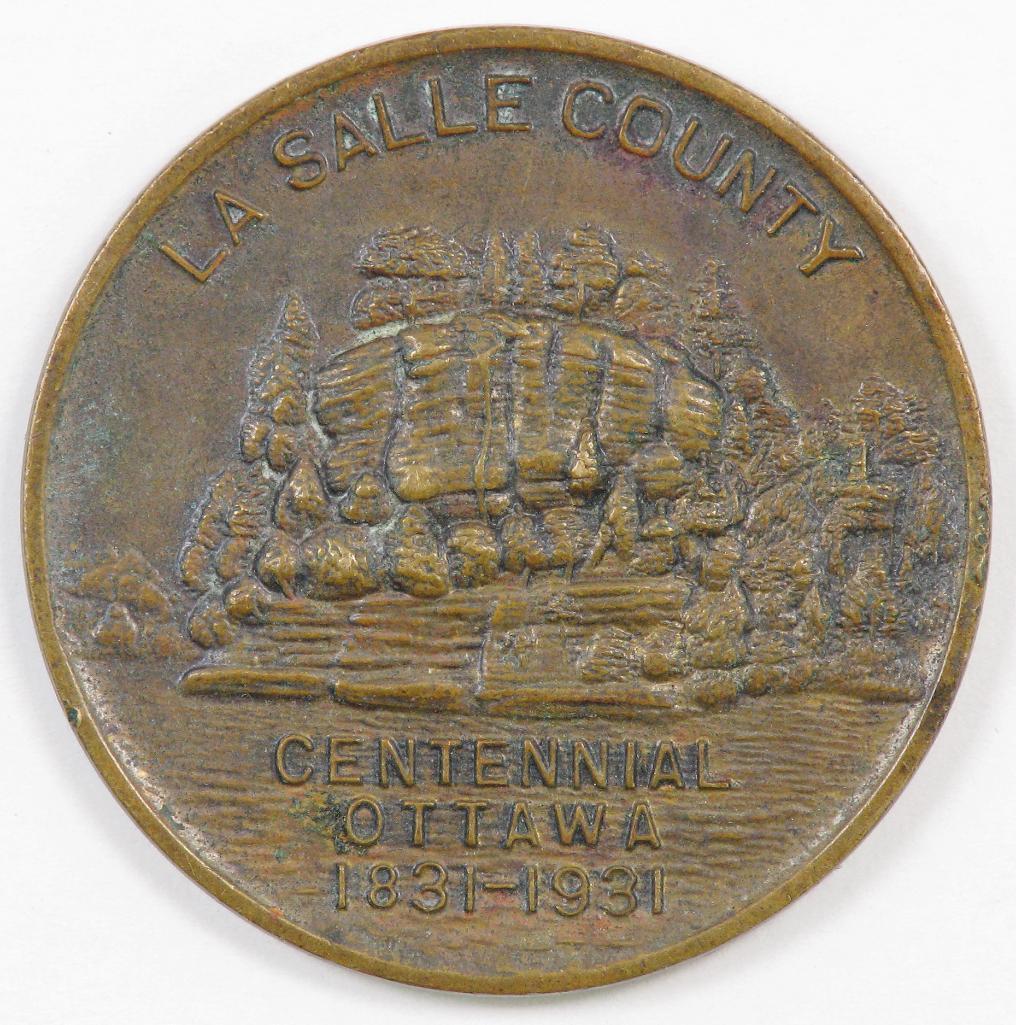 1931 La Salle County Centennial Ottawa, Illinois Token / Medal.