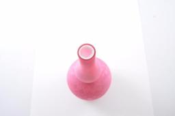 Antique Pink Mother of Pearl Satin Glass Vase with Diamond Pattern