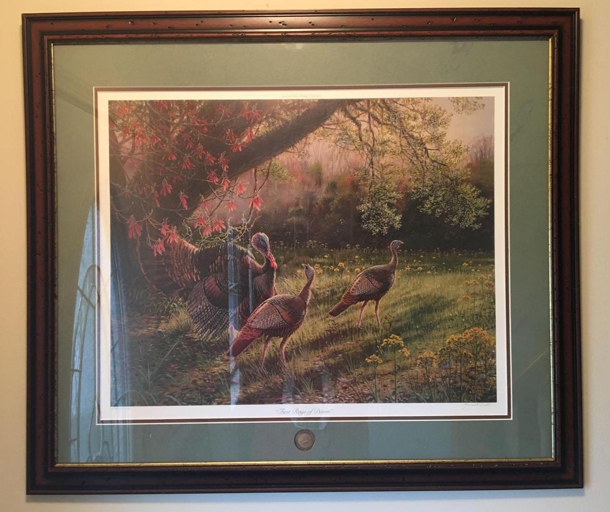 Signed and Numbered National Wild Turkey Federation First Rays of Dawn Print