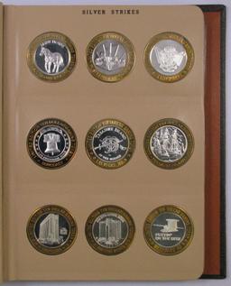 Lot of (42) .999 Silver Casino Gaming Tokens in Dansco Album 7003.