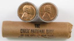 Lot of (3) BU (50) Count Rolls Lincoln Wheat Cents.