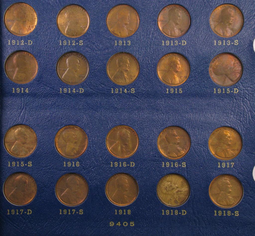 Lot of (86) Lincoln Wheat Cents in Vintage Whitman 9405 Album 1909-1940.
