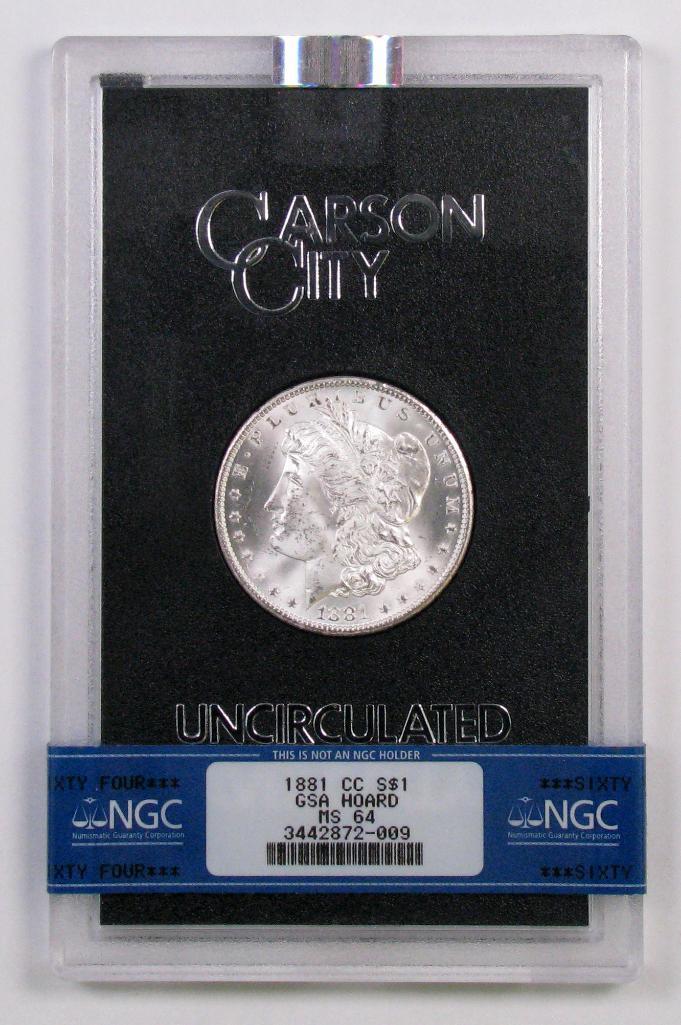 1881 CC GSA Morgan Silver Dollar (NGC) MS64.