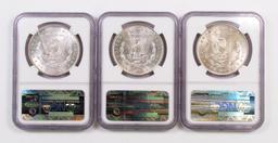 Lot of (3) Morgan Silver Dollars all (NGC) MS63.