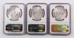 Lot of (3) Morgan Silver Dollars all (NGC) MS63.