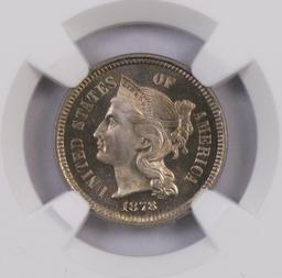 1878 Three Cent Piece Nickel (NGC) PF65 Cameo.