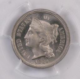 1882 Three Cent Piece Nickel (PCGS) PR64.
