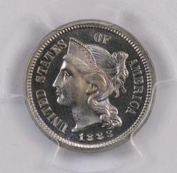 1883 Three Cent Piece Nickel (PCGS) PR66 CAC.