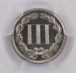 1883 Three Cent Piece Nickel (PCGS) PR66 CAC.