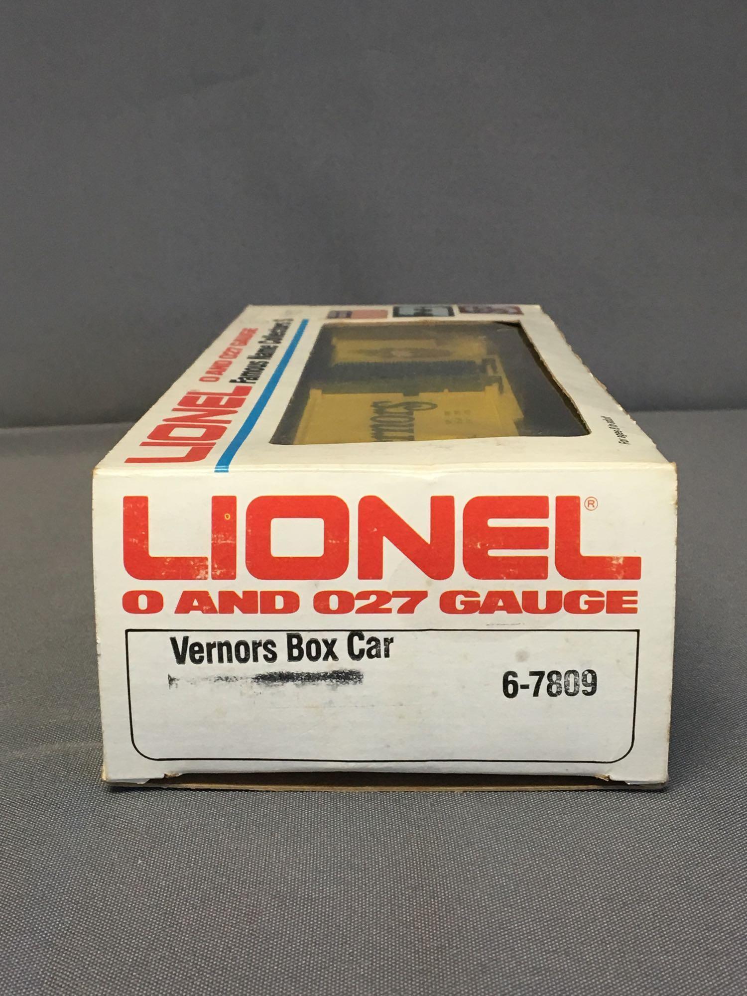 Group of 2 Lionel Vernors Boxcar and Carlings Black Label Reefer