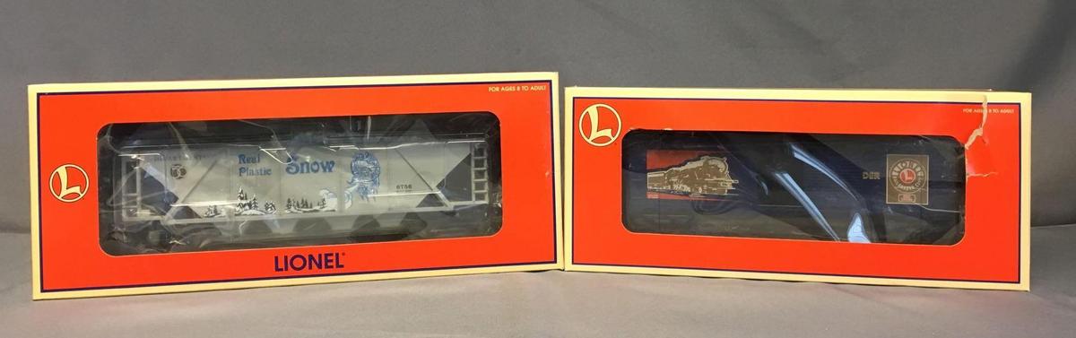 Group of 2 Lionel Railroader Club Boxcar and Dept. 56 Hopper