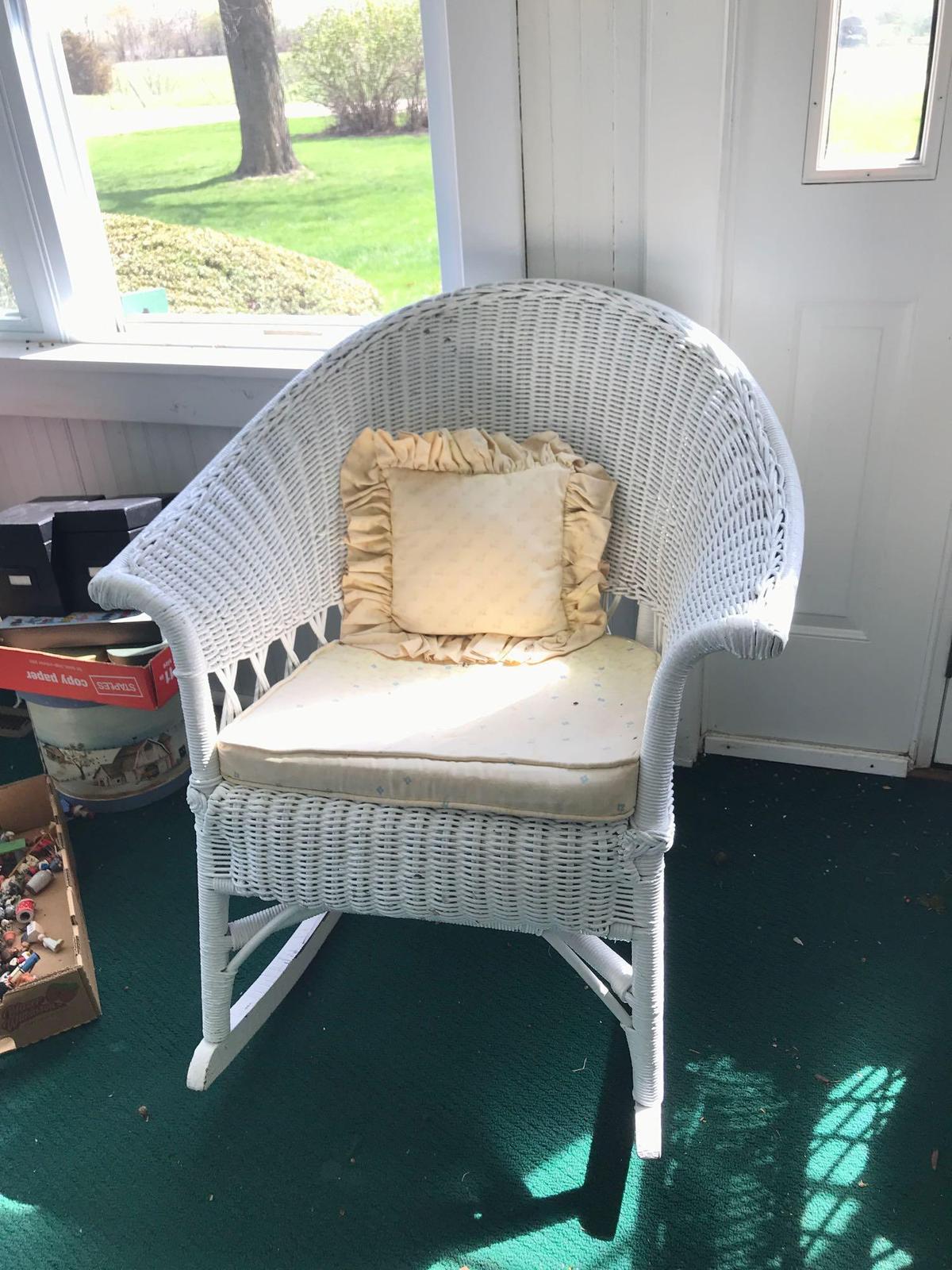 Antique wicker rocking chair