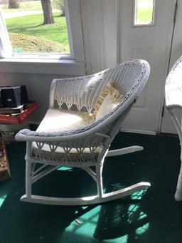 Antique wicker rocking chair