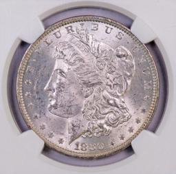 1880 P Morgan Silver Dollar (NGC) MS63.