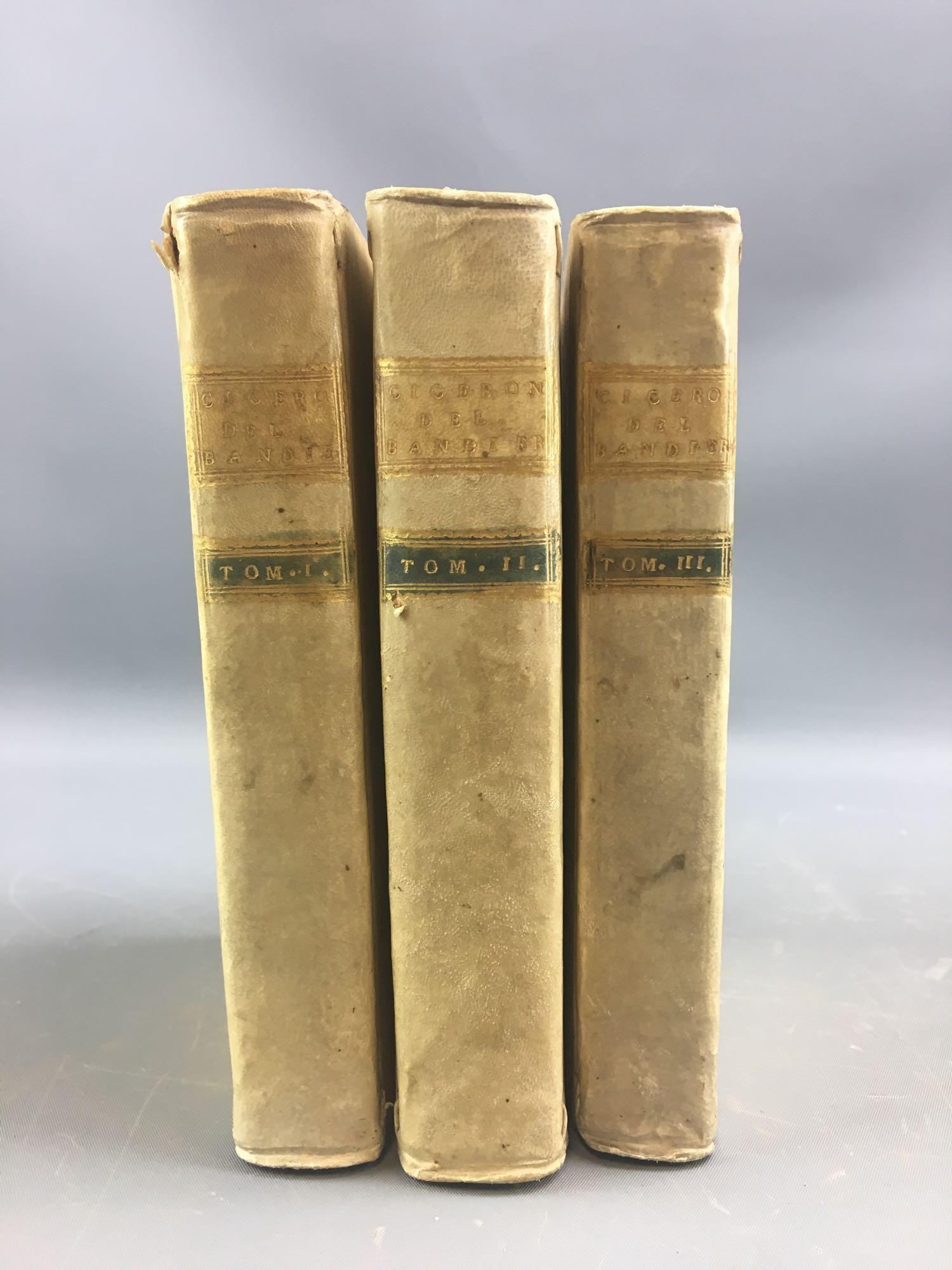 Group of 3 Antique Ciceron Del Bandier Volumes 1,2 and 3 Books