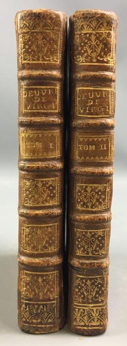 Group of 2 Antique LaVie De Virgile Volume 1 and 2 Books