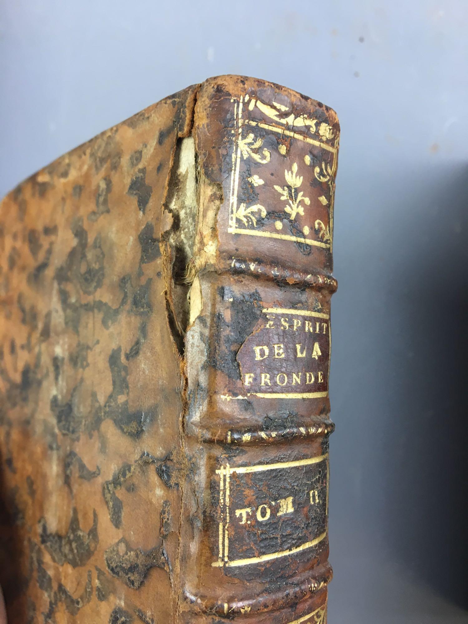 Group of 3 Antique L?esprit De La Fronde Volumes 1,2 and 3 Books