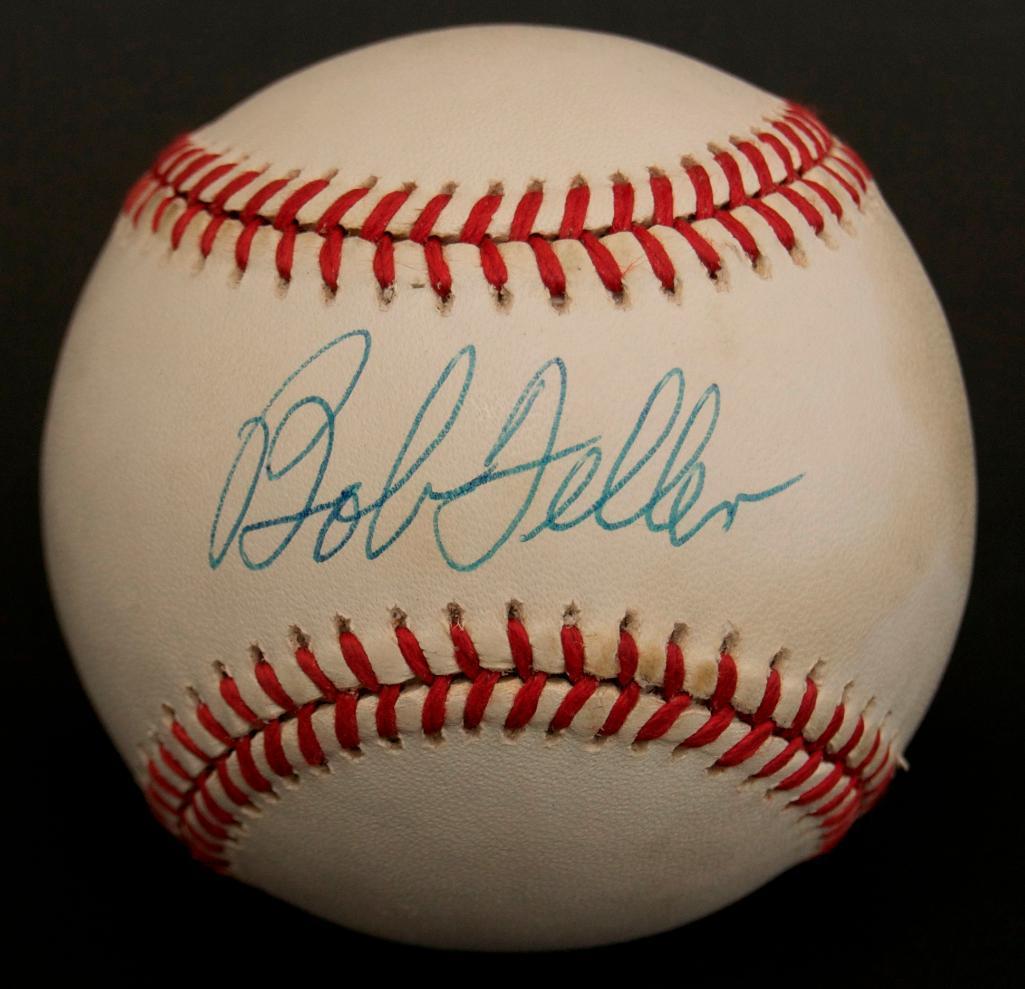 Signed Cleveland Indian Bob Feller Baseball