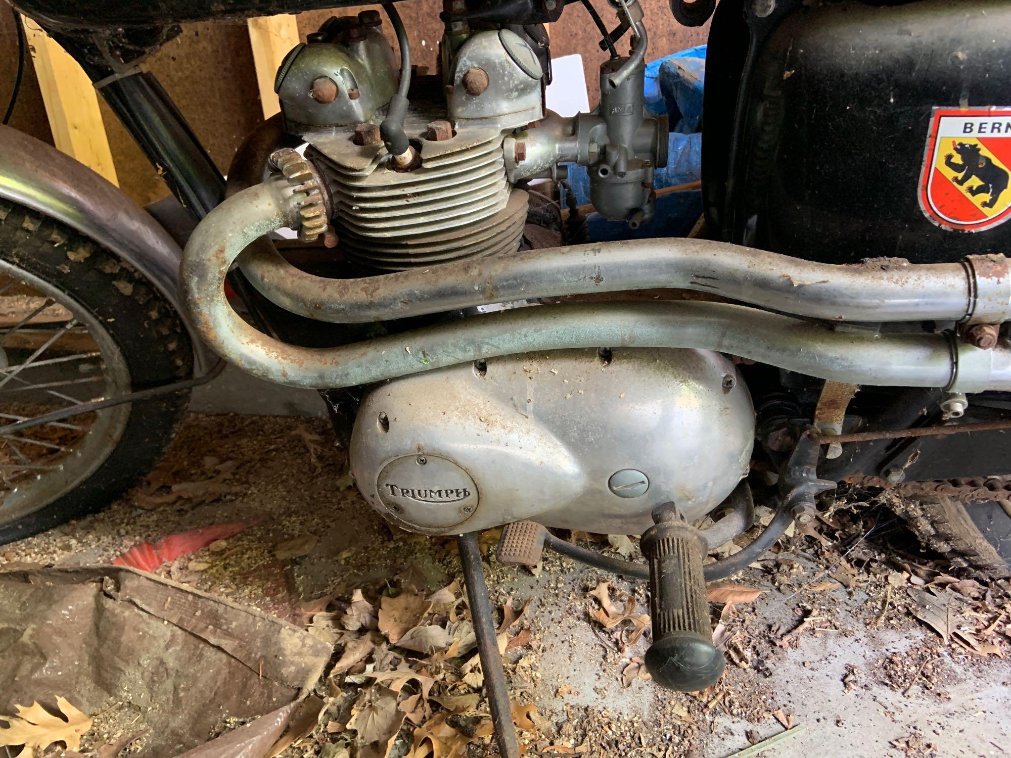 Vintage triumph motorcycle for parts