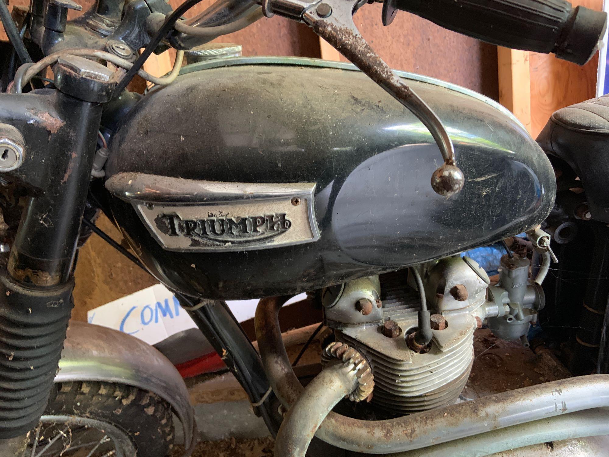 Vintage triumph motorcycle for parts