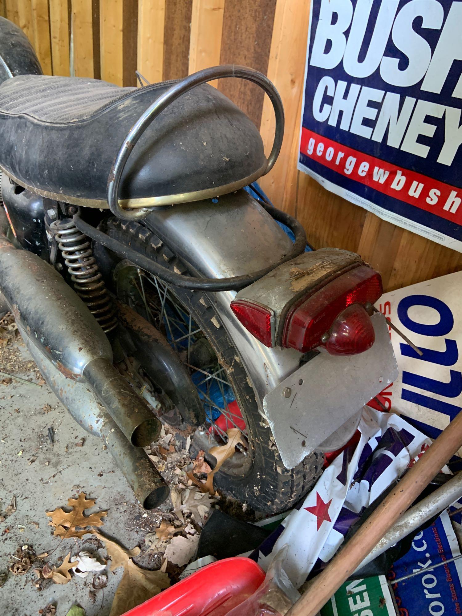 Vintage triumph motorcycle for parts