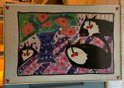 English cat Martha Wahlert framed poster