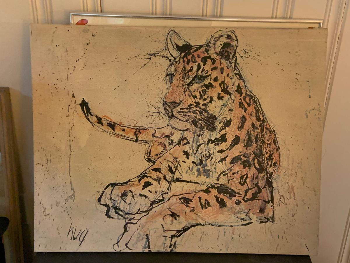 Oil painting of a Leopard on canvas