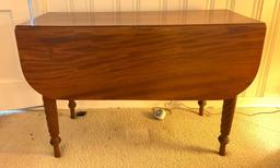 Antique walnut dropleaf table with turned legs