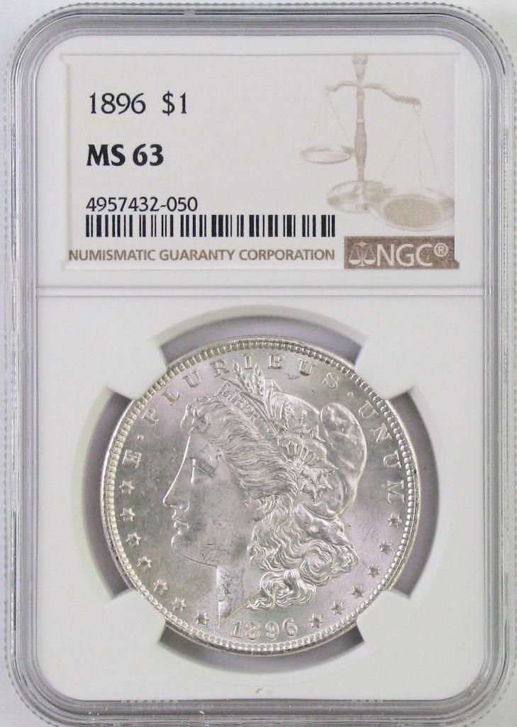 1896 P Morgan Silver Dollar (NGC) MS63.