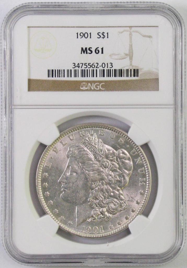 1901 P Morgan Silver Dollar (NGC) MS61.