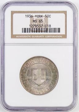 1936 York Commemorative Silver Half Dollar (NGC) MS65.