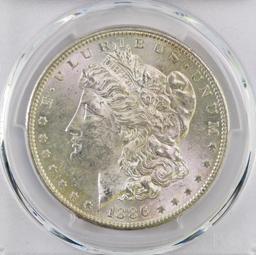 1886 S Morgan Silver Dollar (PCGS) MS62.