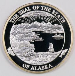 Alaska Mint One Ounce Prospector .999 Silver Round.