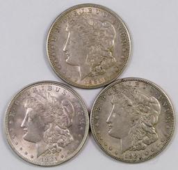 Lot of (3) Morgan Silver Dollars.