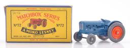 Matchbox No. 72 Fordson Tractor Die-Cast Vehicle with Original Box
