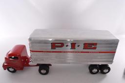 Smith Miller "Smitty Toys" PIE Pacific Intermountain Express Pressed Steel Semi Truck and Trailer