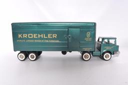 Structo Kroehler Advertising Pressed Steel Semi Truck and Trailer