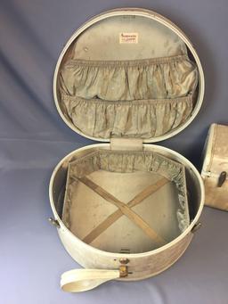 Group of 2 Vintage Cream and Beige Marbled Samsonite Streamlite Luggage