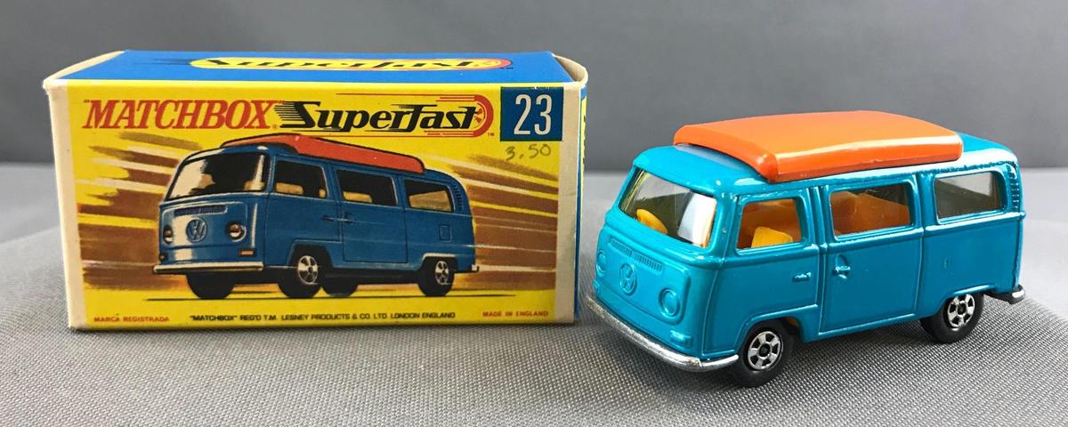Matchbox Superfast No. 23 Volkswagen Camper die cast vehicle with Original Box