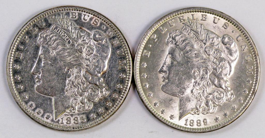 Lot of (2) Morgan Silver Dollars.