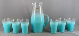 Vintage seven piece glass lemonades set