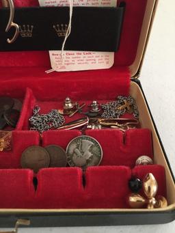 Group of Cuff links and tie clips