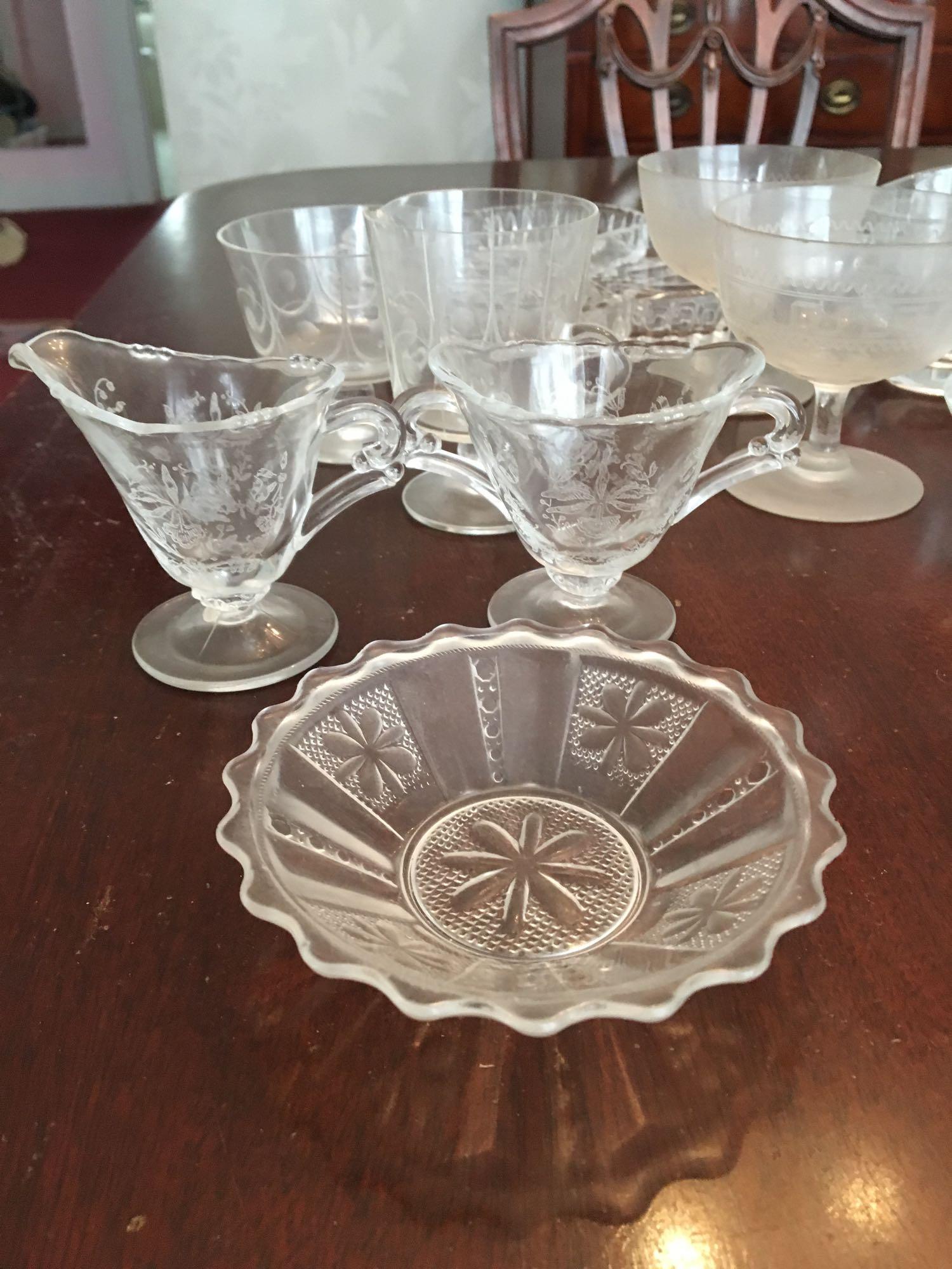 Group of Vintage Miscellaneous Clear Glass